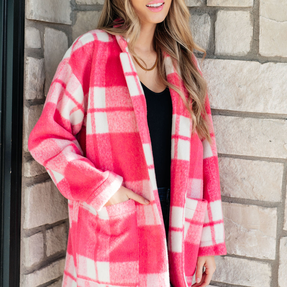 Passion in Plaid Coat in Pink