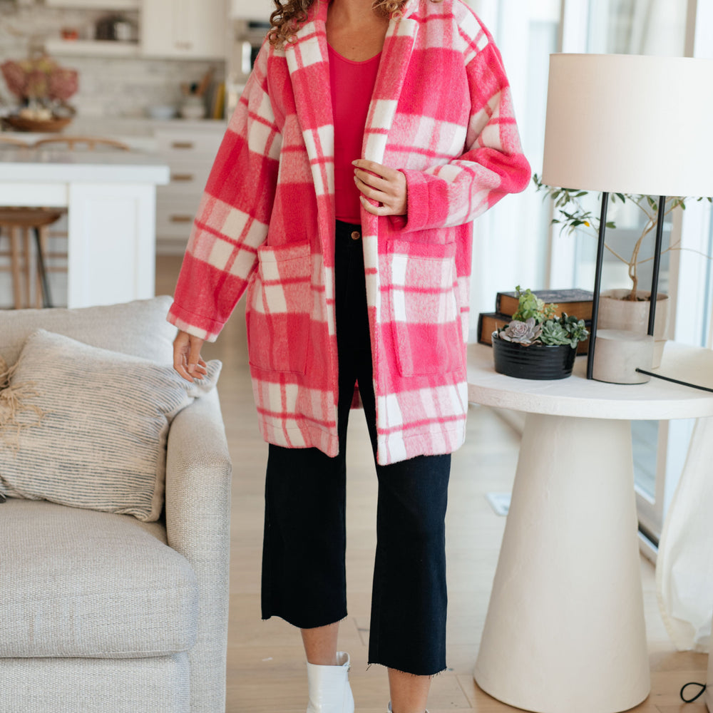 
                      
                        Passion in Plaid Coat in Pink
                      
                    