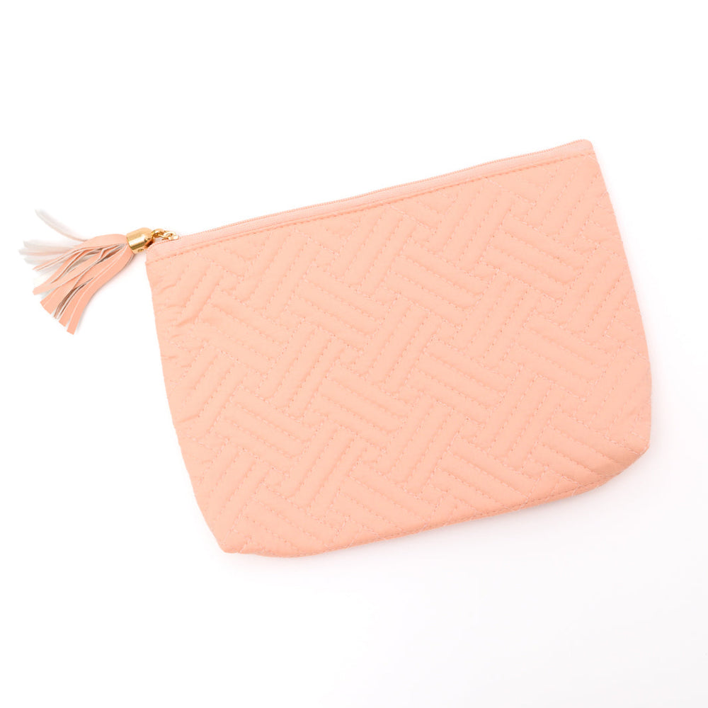 
                      
                        Quilted Travel Zip Pouch in Pink
                      
                    