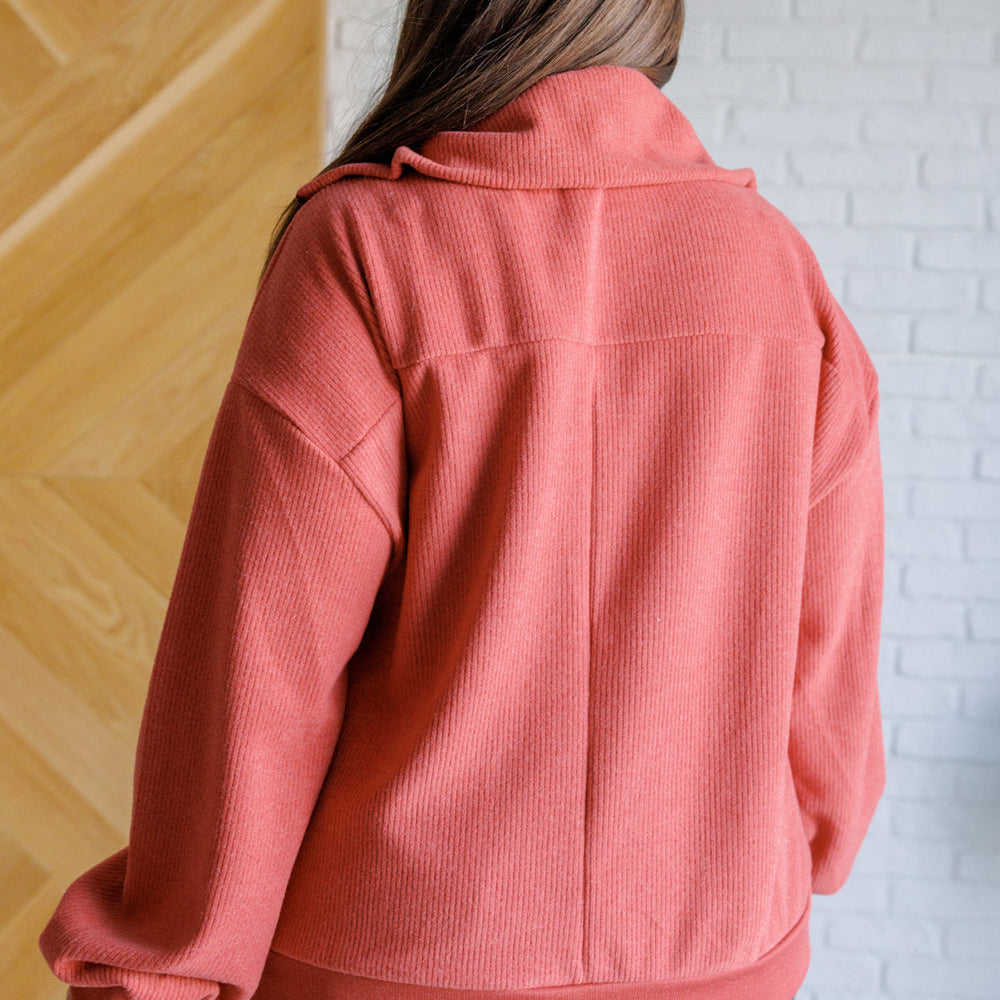 
                      
                        Quite the Impression Half Zip Pullover in Rust
                      
                    