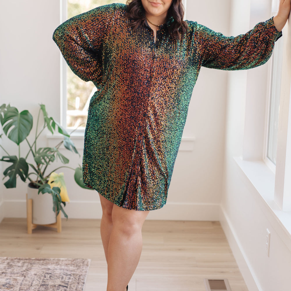 
                      
                        Shimmering Splendor Sequin Shirt Dress
                      
                    