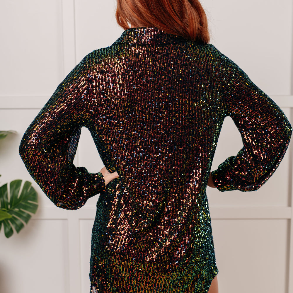 
                      
                        Shimmering Splendor Sequin Shirt Dress
                      
                    