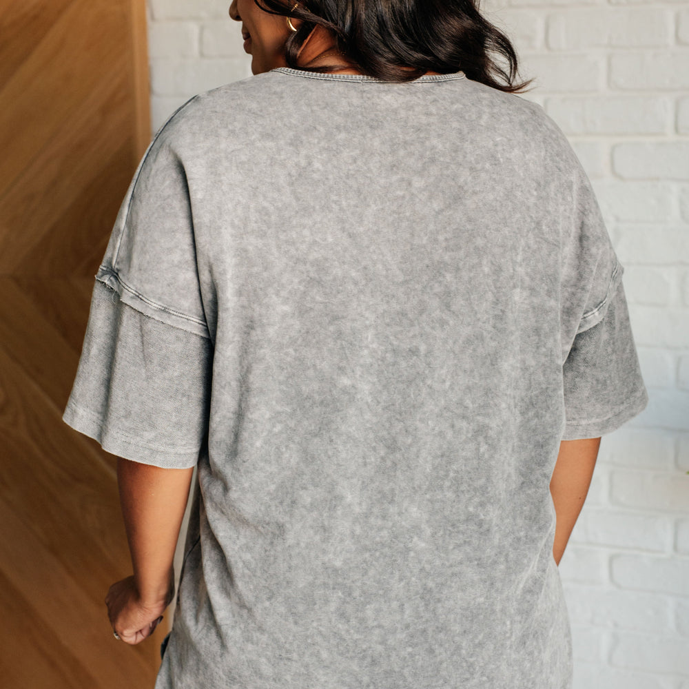 
                      
                        Unbothered Mineral Wash Top in Grey
                      
                    