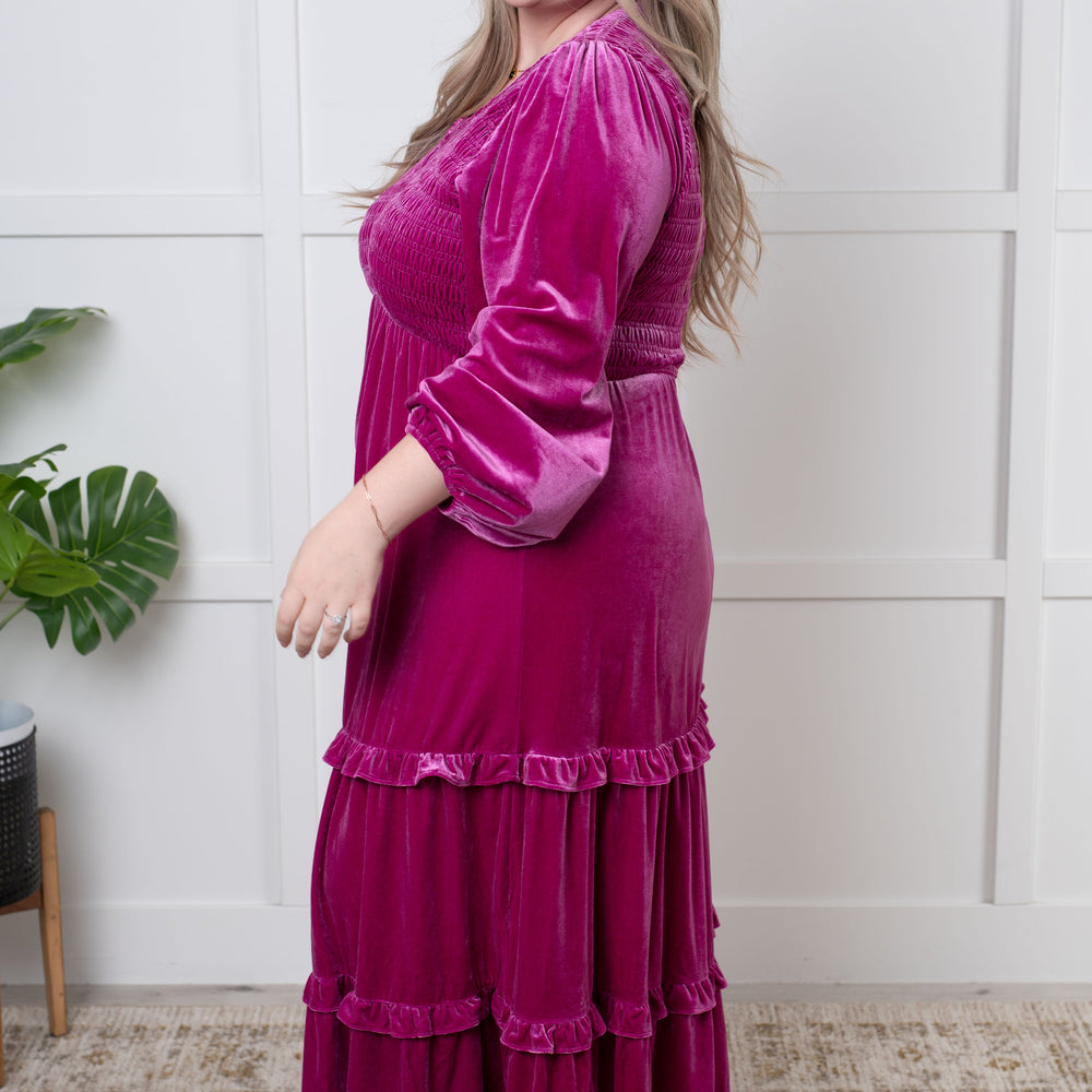 
                      
                        Velvet Flamenco Maxi Dress
                      
                    