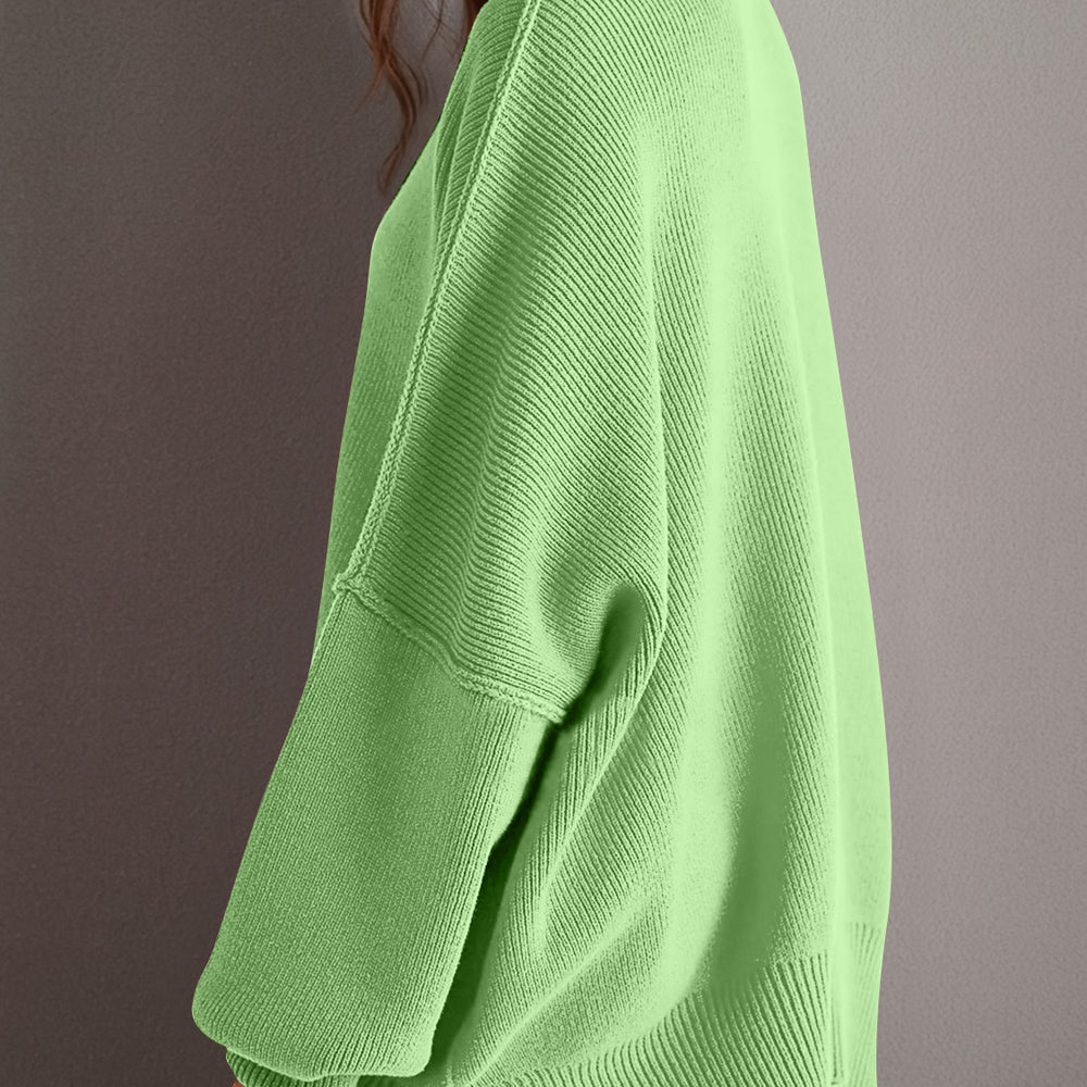 
                      
                        Side Slit Round Neck Long Sleeve Sweater
                      
                    