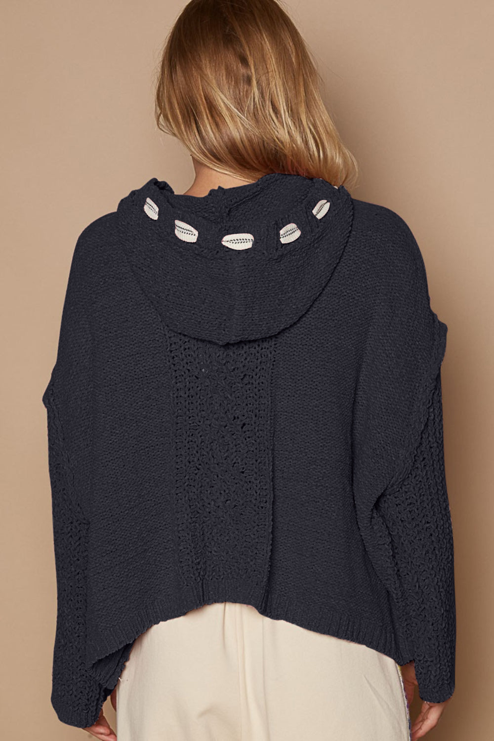 Cable Knit Hooded Chenille Sweater