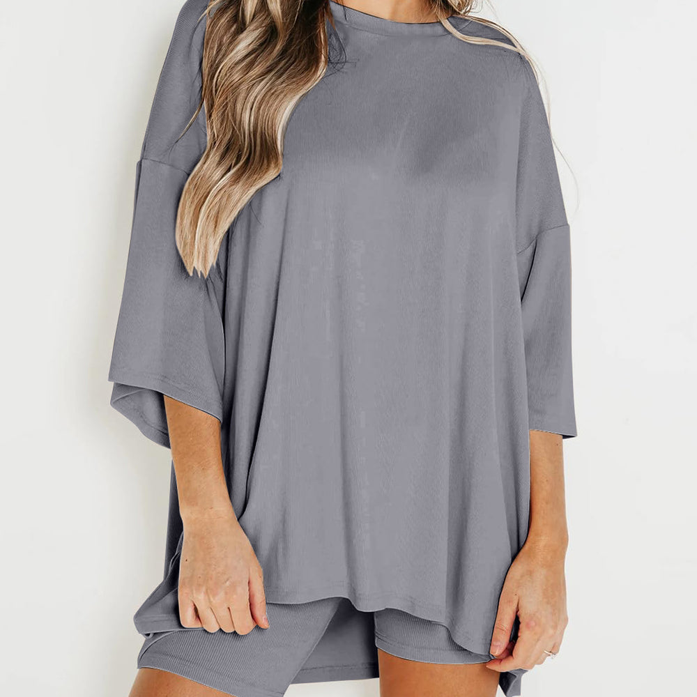 
                      
                        Round Neck Top and Shorts Set
                      
                    