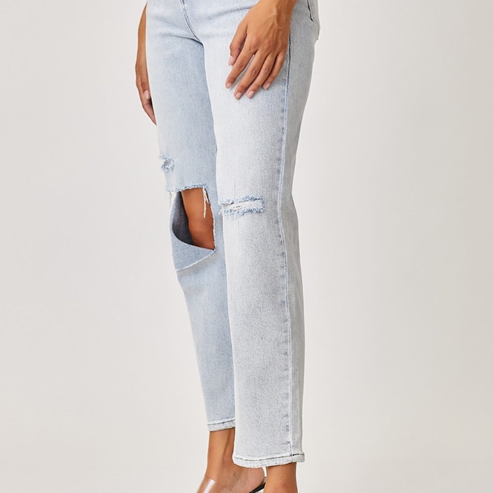 
                      
                        RISEN High Rise Distressed Relaxed Jeans
                      
                    