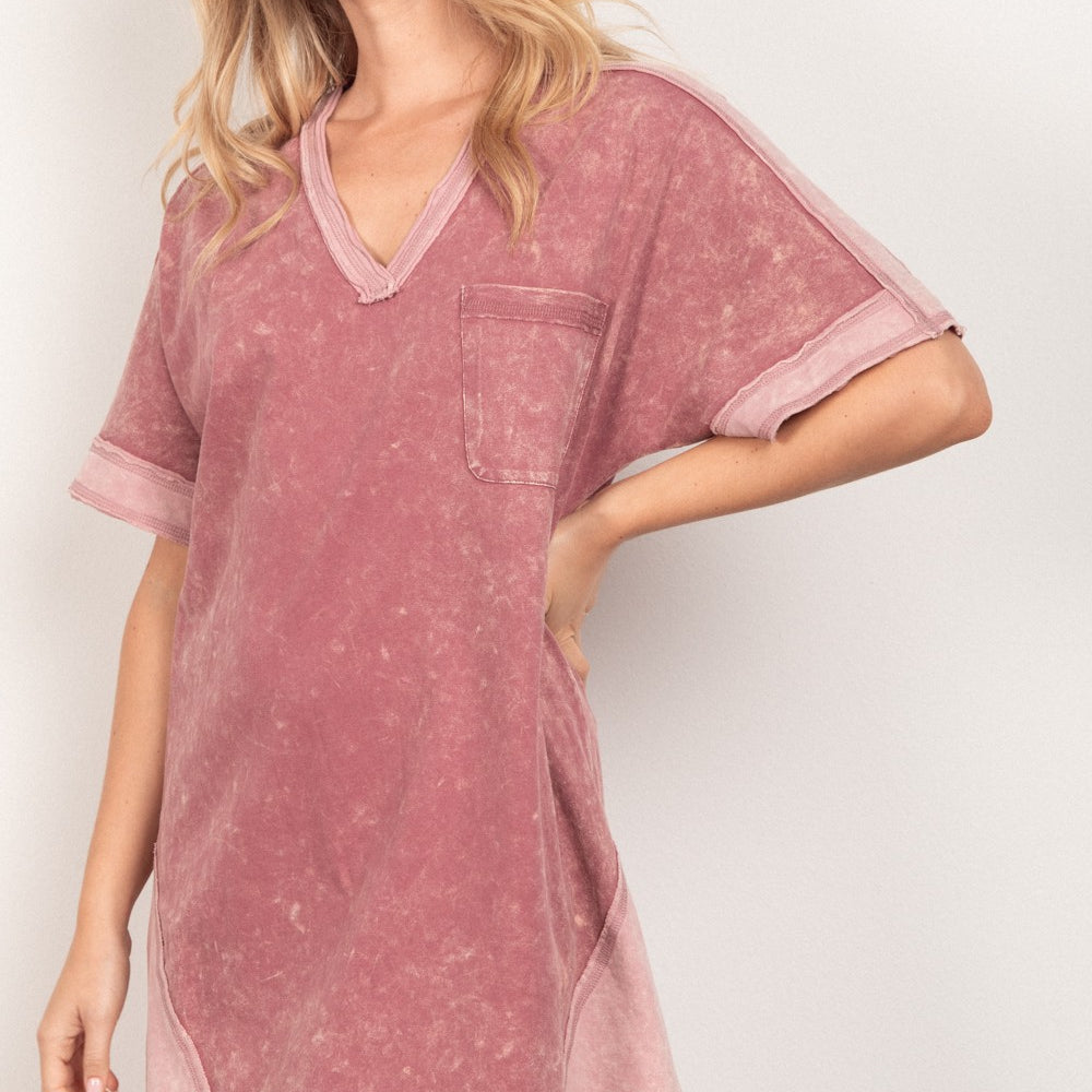 
                      
                        Short Sleeve V-Neck Tee Dress
                      
                    