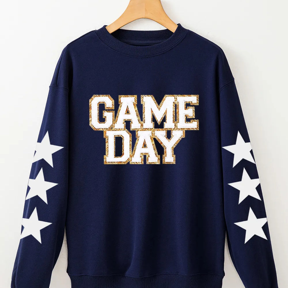 
                      
                        GAME DAY Star Round Neck Long Sleeve Sweatshirt
                      
                    