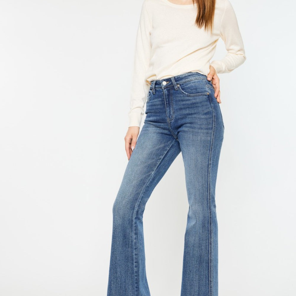 
                      
                        Kancan Cat's Whiskers High Waist Flare Jeans
                      
                    