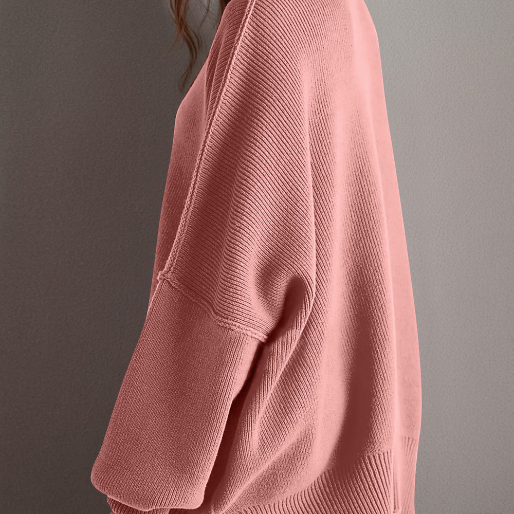 
                      
                        Side Slit Round Neck Long Sleeve Sweater
                      
                    