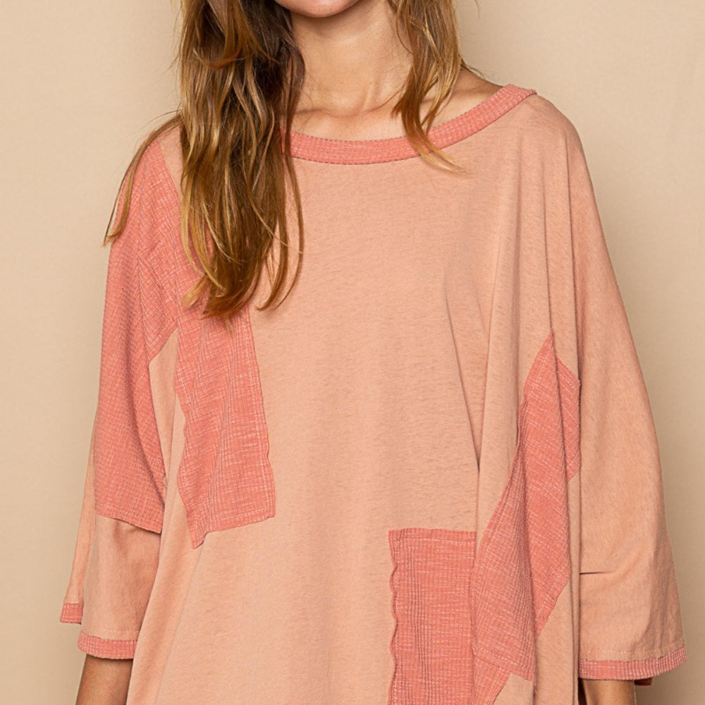 
                      
                        Frayed Edge Patchwork Oversized T-Shirt
                      
                    