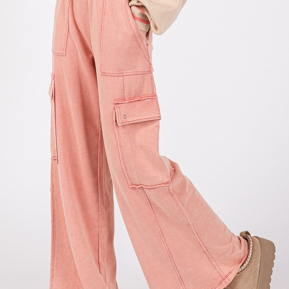 
                      
                        Knit Terry Mineral Wash Wide Leg Pants
                      
                    