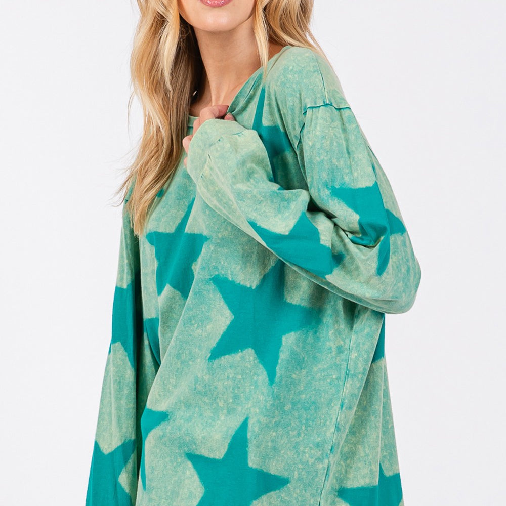 
                      
                        Mineral Wash Star Pattern T-Shirt
                      
                    