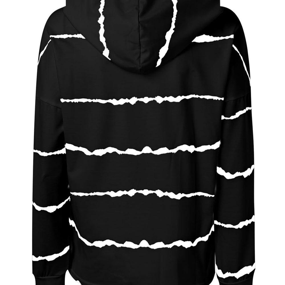 
                      
                        Drawstring Striped Long Sleeve Hoodie
                      
                    