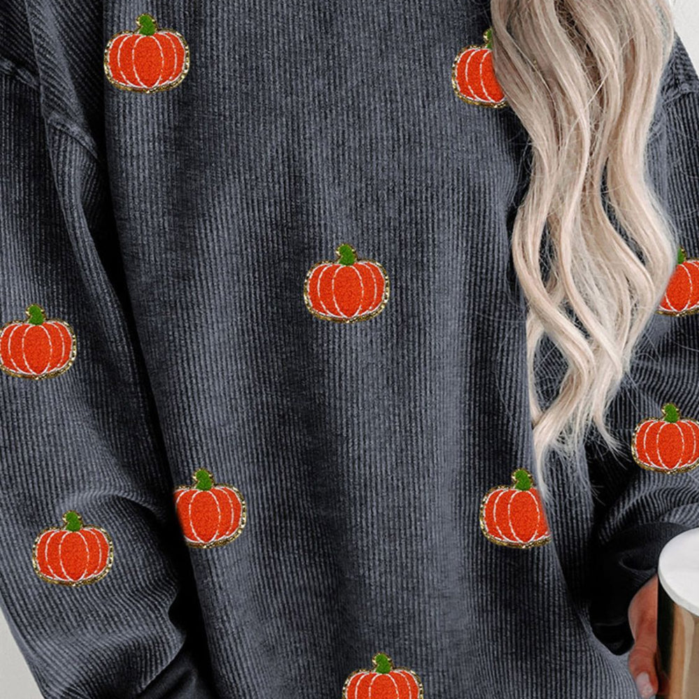 
                      
                        Pumpkin Round Neck Long Sleeve Sweatshirt
                      
                    