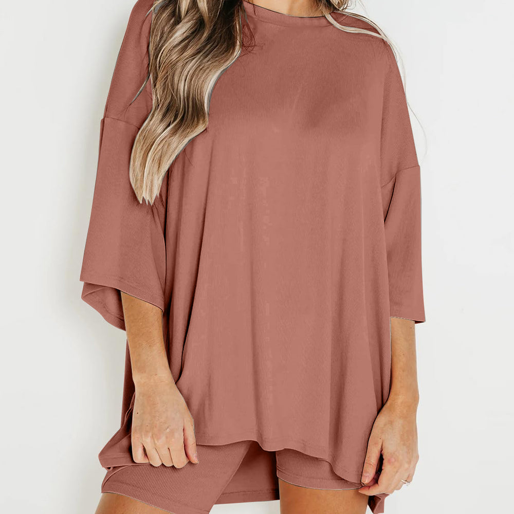 
                      
                        Round Neck Top and Shorts Set
                      
                    