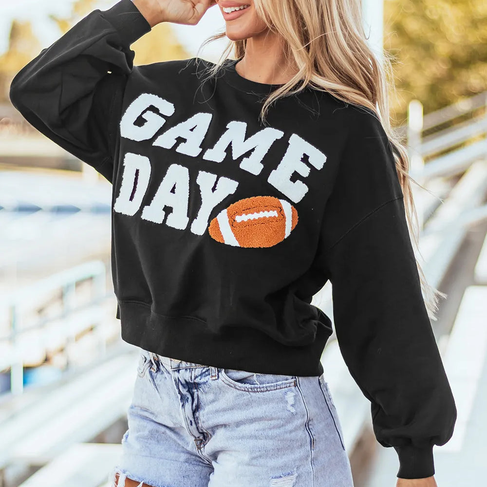 
                      
                        GAME DAY Round Neck Long Sleeve Sweatshirt
                      
                    