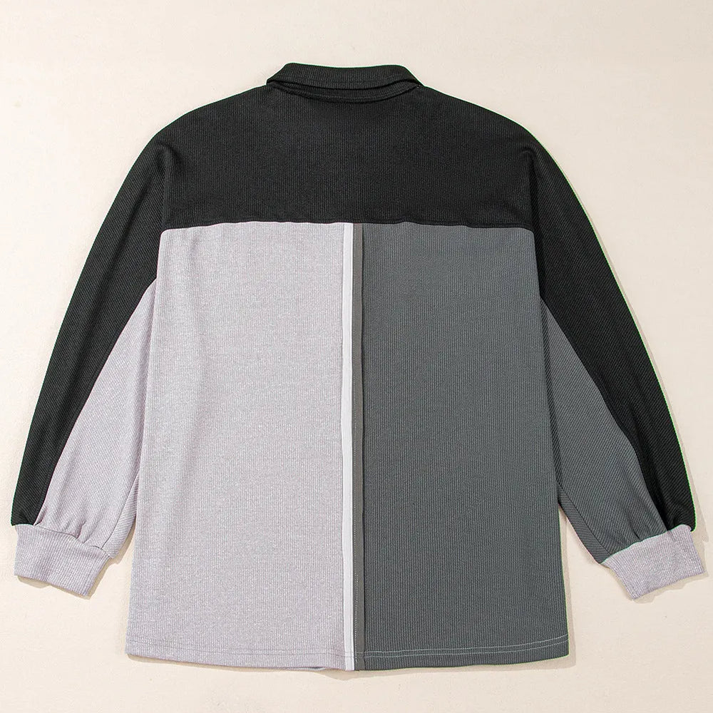 
                      
                        Pocketed Contrast Long Sleeve Sweatshirt
                      
                    