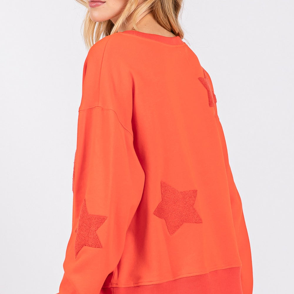 Star Patch Long Sleeve Sweatshirt