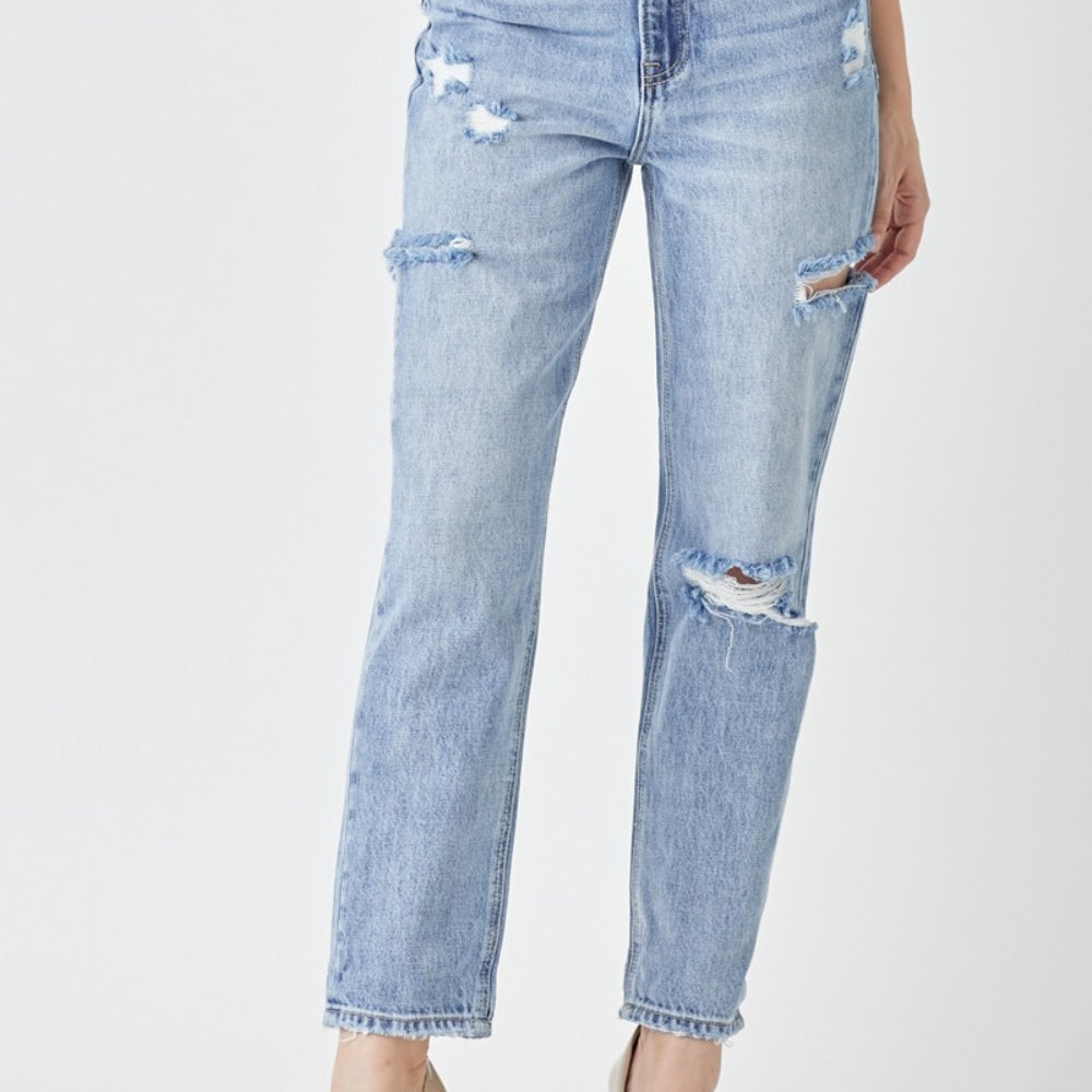 
                      
                        RISEN Distressed Slim Cropped Jeans
                      
                    