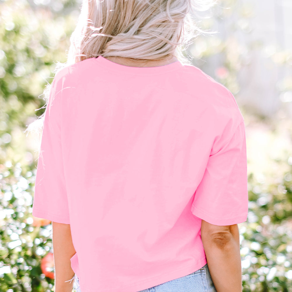 MAMA Sequin Fringe Round Neck T-Shirt