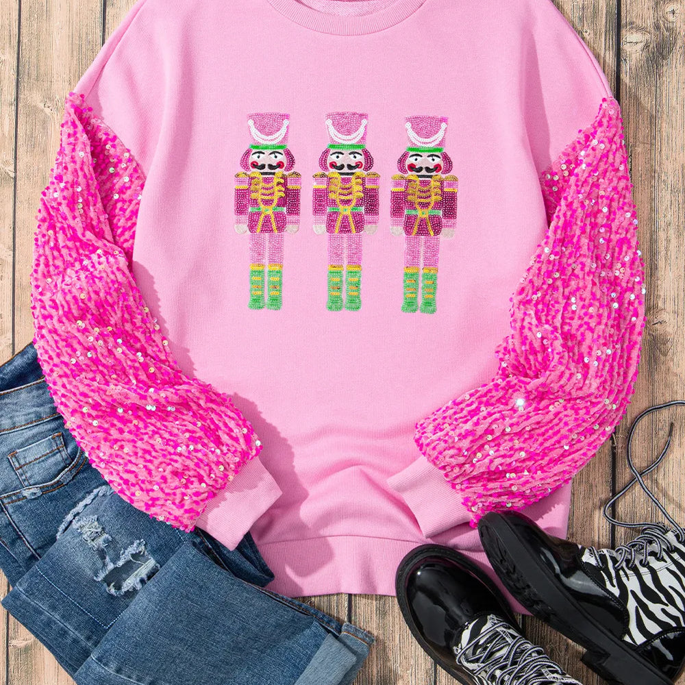 
                      
                        Sequin Nutcracker Dropped Shoulder Sweatshirt
                      
                    