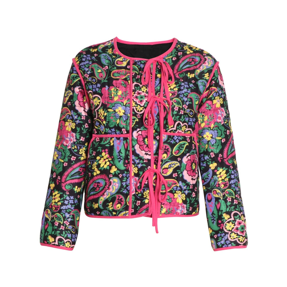 Tied Printeded Long Sleeve Jacket