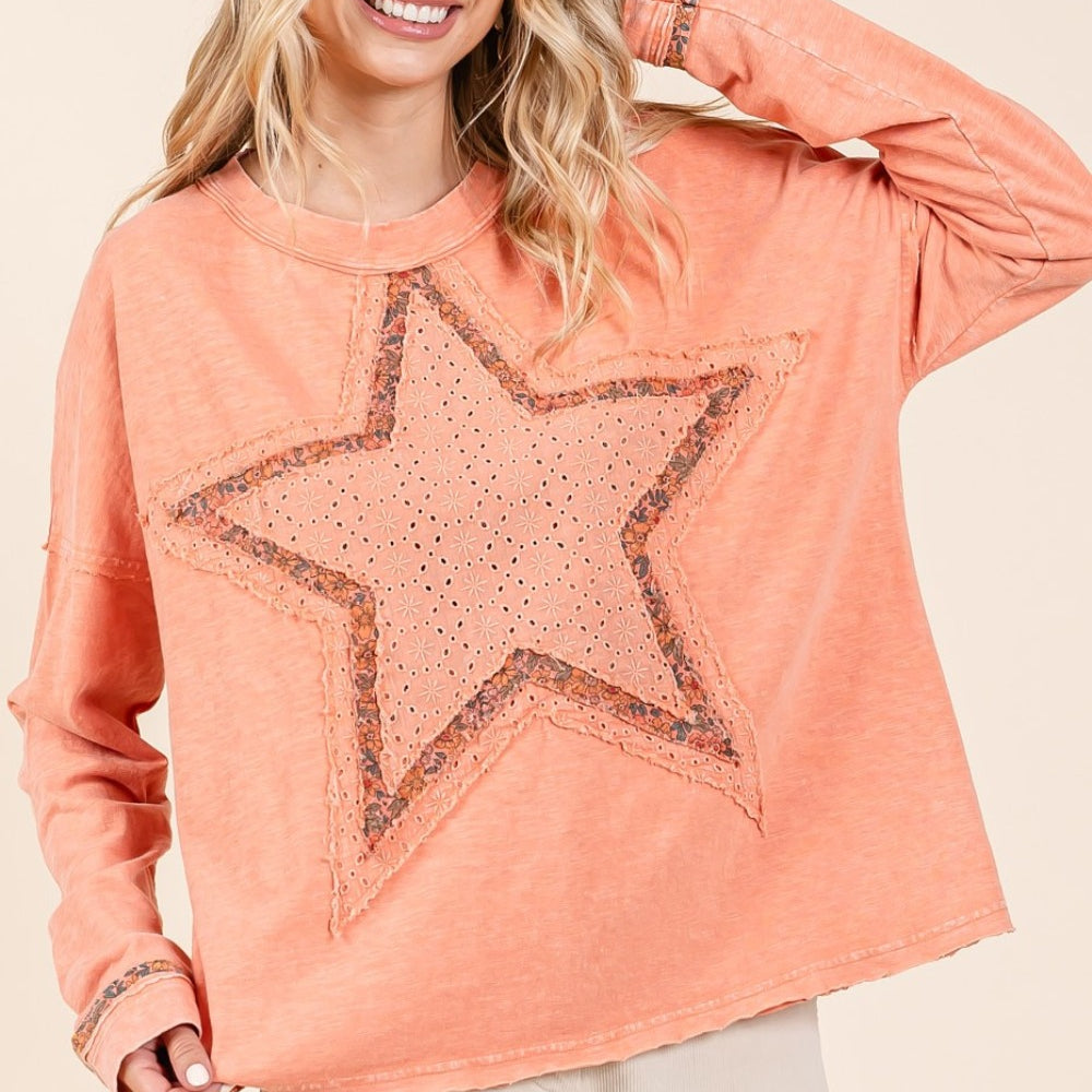 
                      
                        Mineral Wash Star Patch Long Sleeve T-Shirt
                      
                    