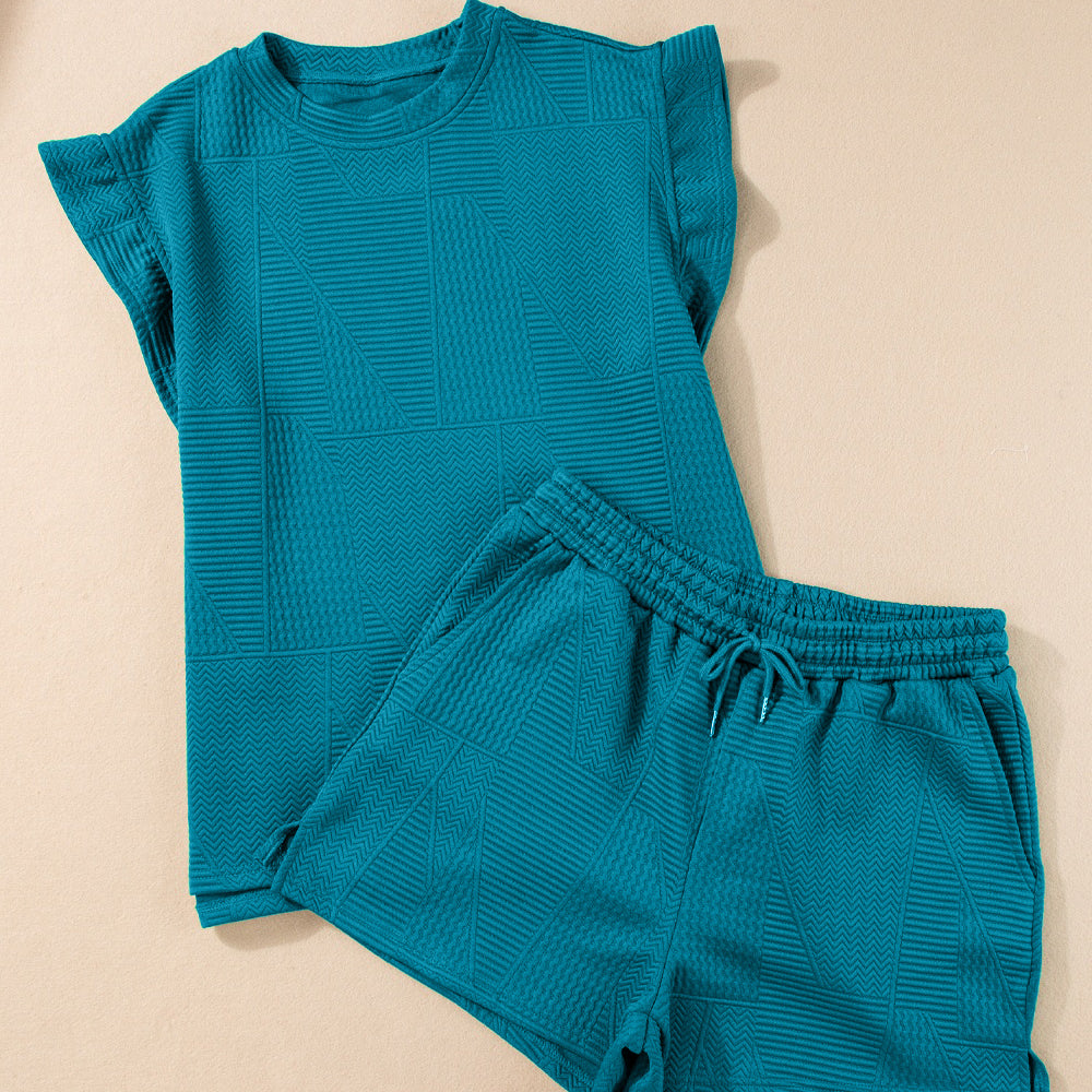 
                      
                        Round Neck Top and Drawstring Shorts Set
                      
                    