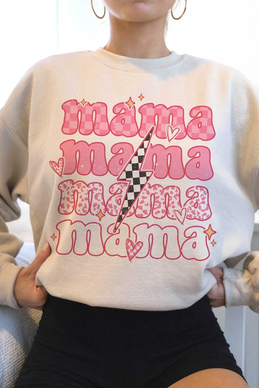 
                      
                        CHECKER LIGHTNING RETRO MAMA Graphic Sweatshirt
                      
                    