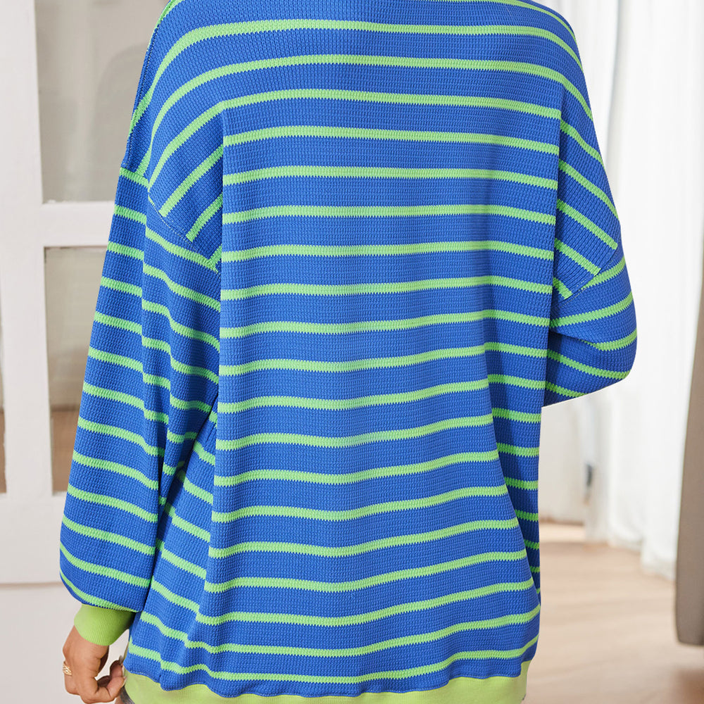 
                      
                        Striped Contrast Long Sleeve Sweatshirt
                      
                    