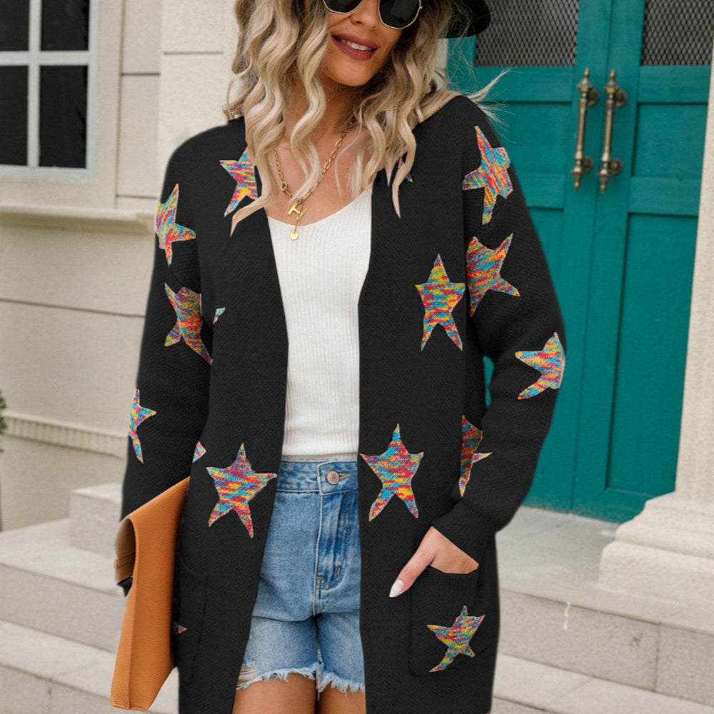 
                      
                        Star Open Front Long Sleeve Cardigan
                      
                    