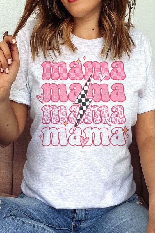 
                      
                        CHECKER LIGHTNING RETRO MAMA Graphic T-Shirt
                      
                    