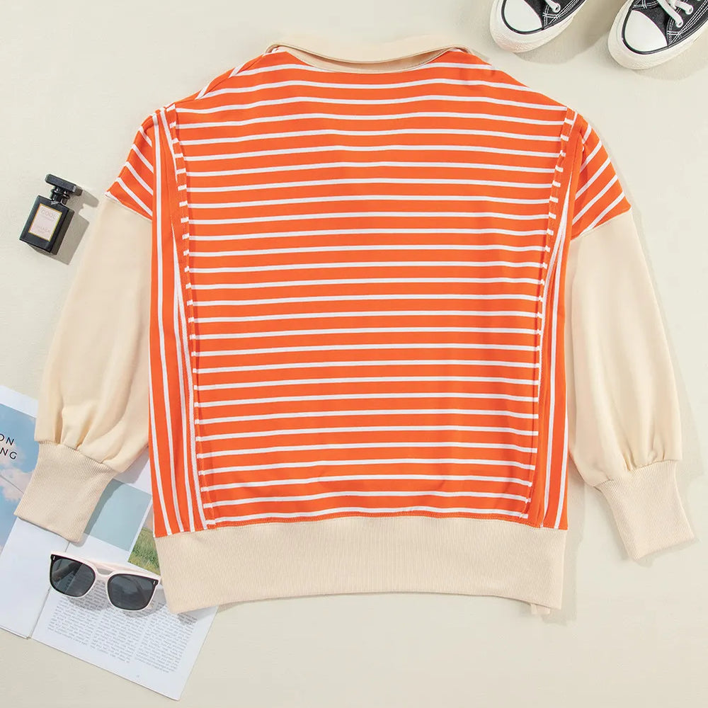 
                      
                        Slit Striped Long Sleeve Sweater
                      
                    