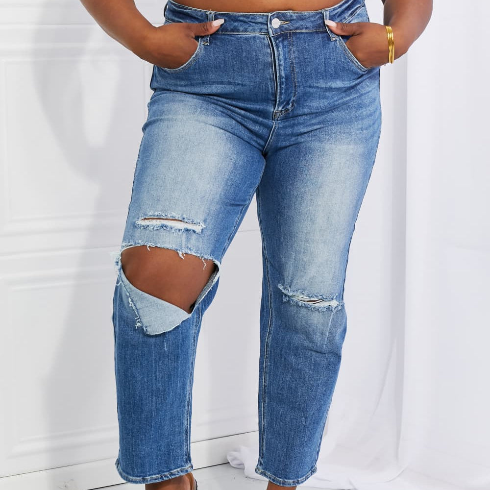 
                      
                        RISEN Full Size Emily High Rise Relaxed Jeans
                      
                    