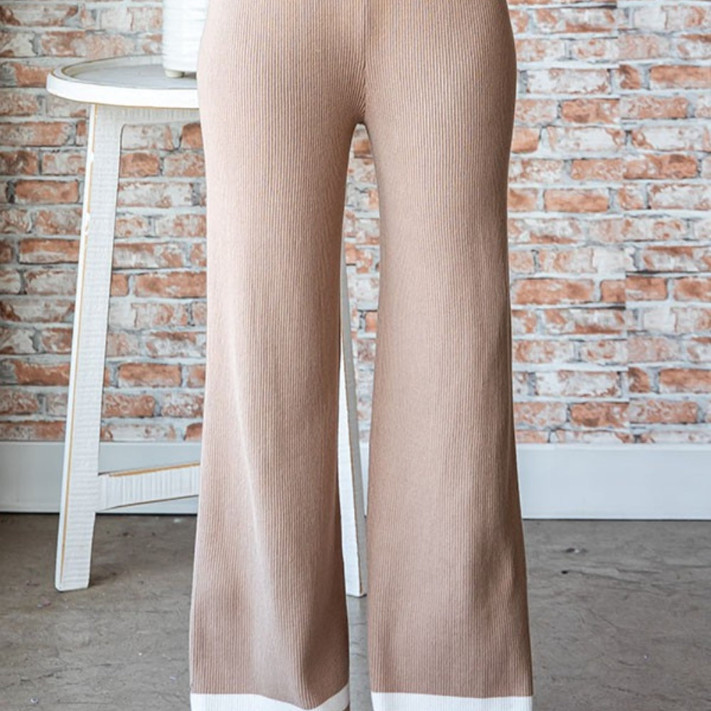 
                      
                        Contrast Ribbed Knit Pants
                      
                    