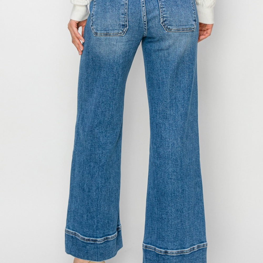 Risen  High Rise Wide Leg Jeans