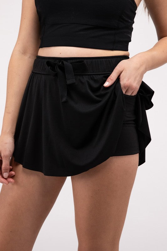 
                      
                        Ruffle Hem Tennis Skirt with Hidden Inner Pockets
                      
                    