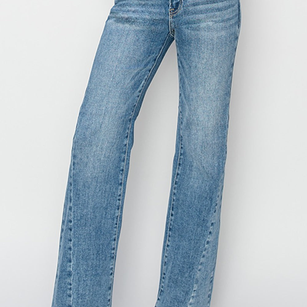 RISEN High Rise Ankle Straight Jeans