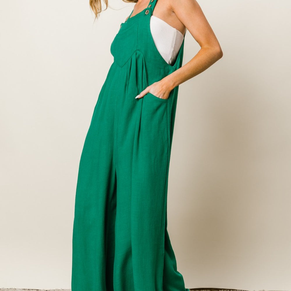 
                      
                        Textured Sleeveless Wide Leg Jumpsuit
                      
                    