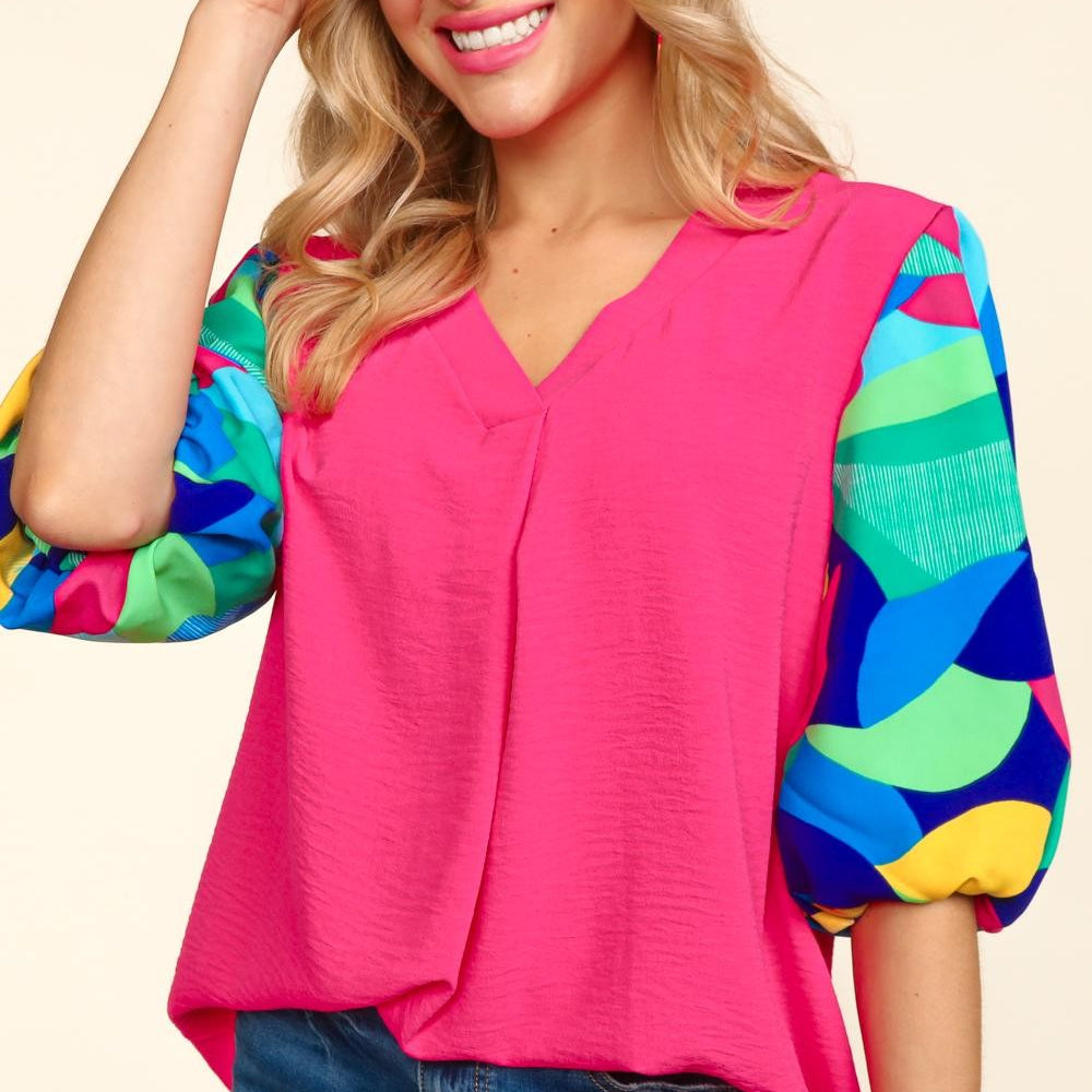 V-Neck Half Sleeve Blouse