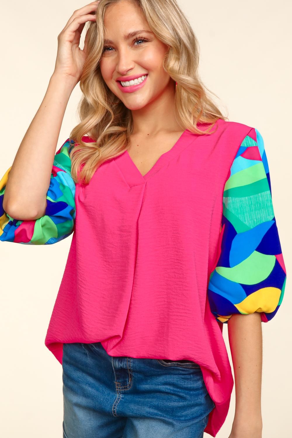 V-Neck Half Sleeve Blouse