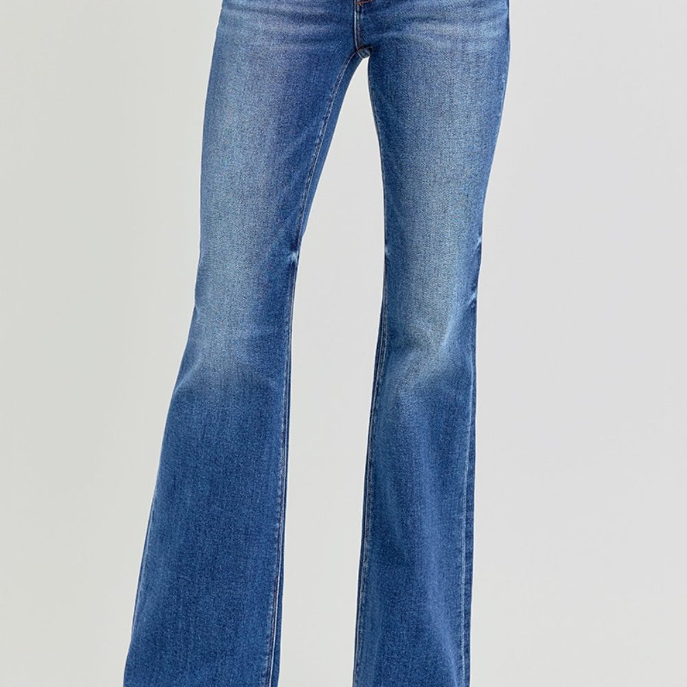 
                      
                        RISEN Low Rise Flare Jeans with Pockets
                      
                    