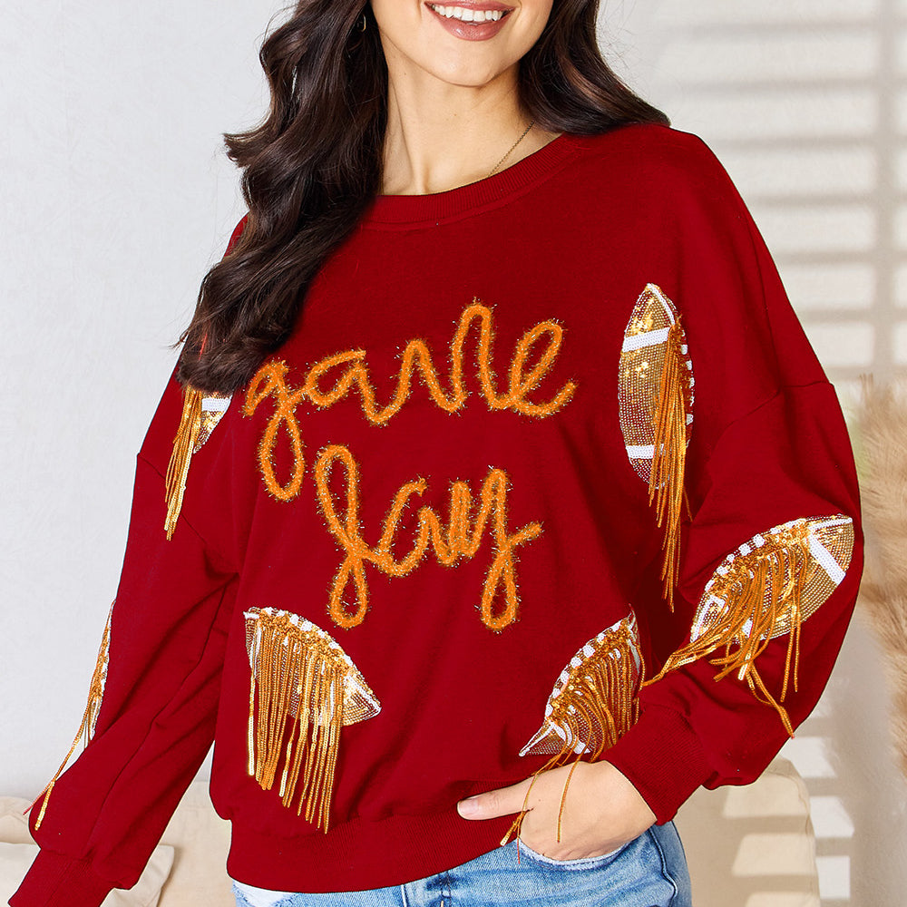 
                      
                        Rugby Sequin Round Neck Sweatshirt
                      
                    