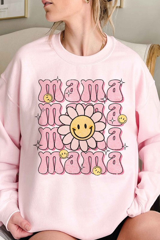 
                      
                        DAISY HAPPY FACE MAMA Graphic Sweatshirt
                      
                    