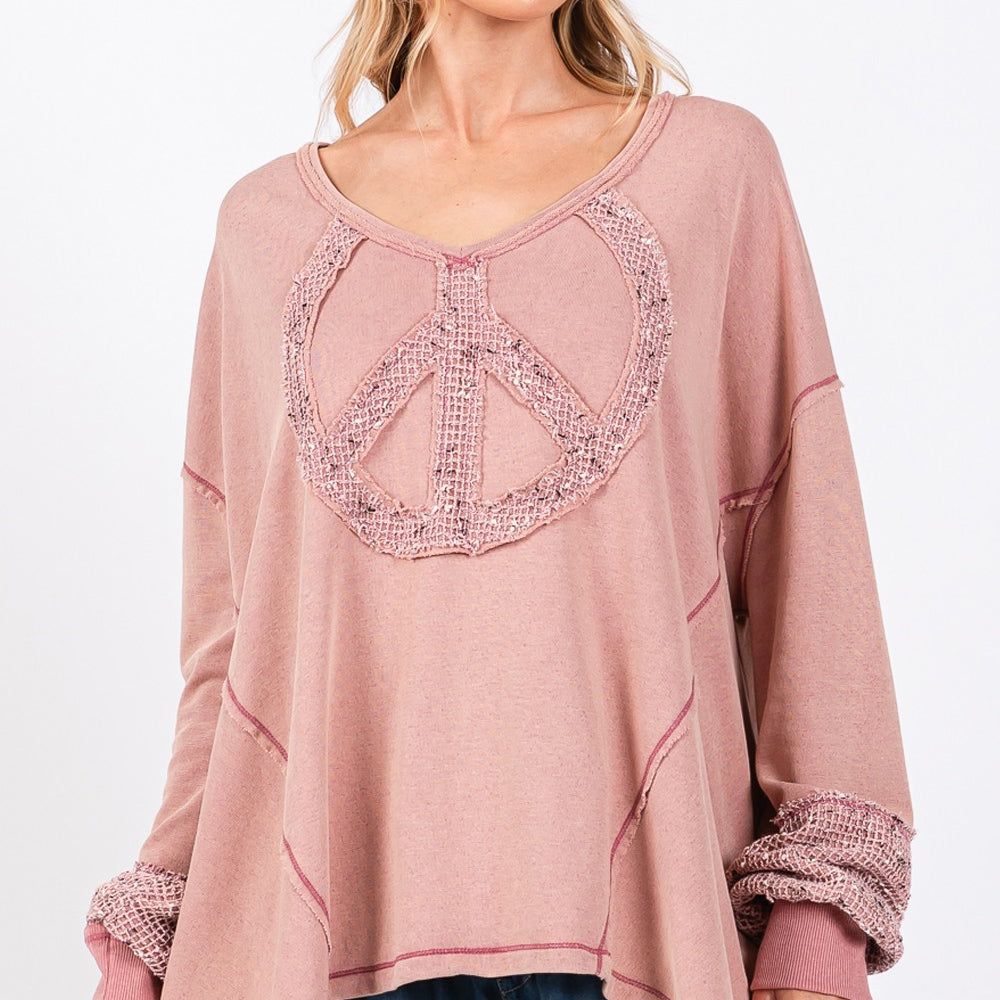 
                      
                        Peace Sign Mineral Wash Terry Top
                      
                    