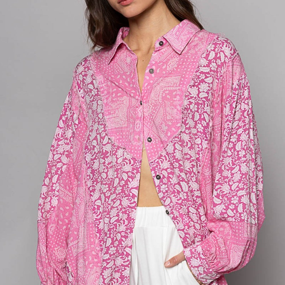 
                      
                        Button Down Long Sleeve Paisley Print Shirt
                      
                    