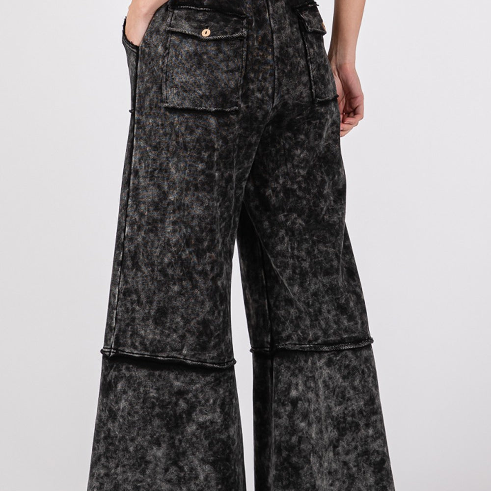 
                      
                        Mineral Washed Terry Wide Leg Pants
                      
                    